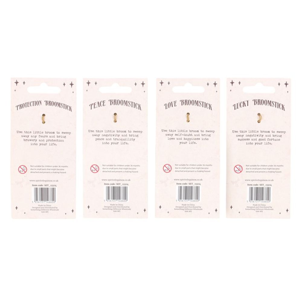 Pack of 12 Lucky Crystal Broomstick Car Charms