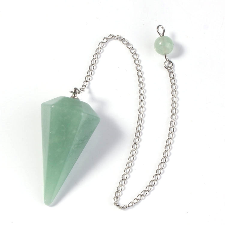 Natural Crystal Stone Hexagonal Cone Pendant