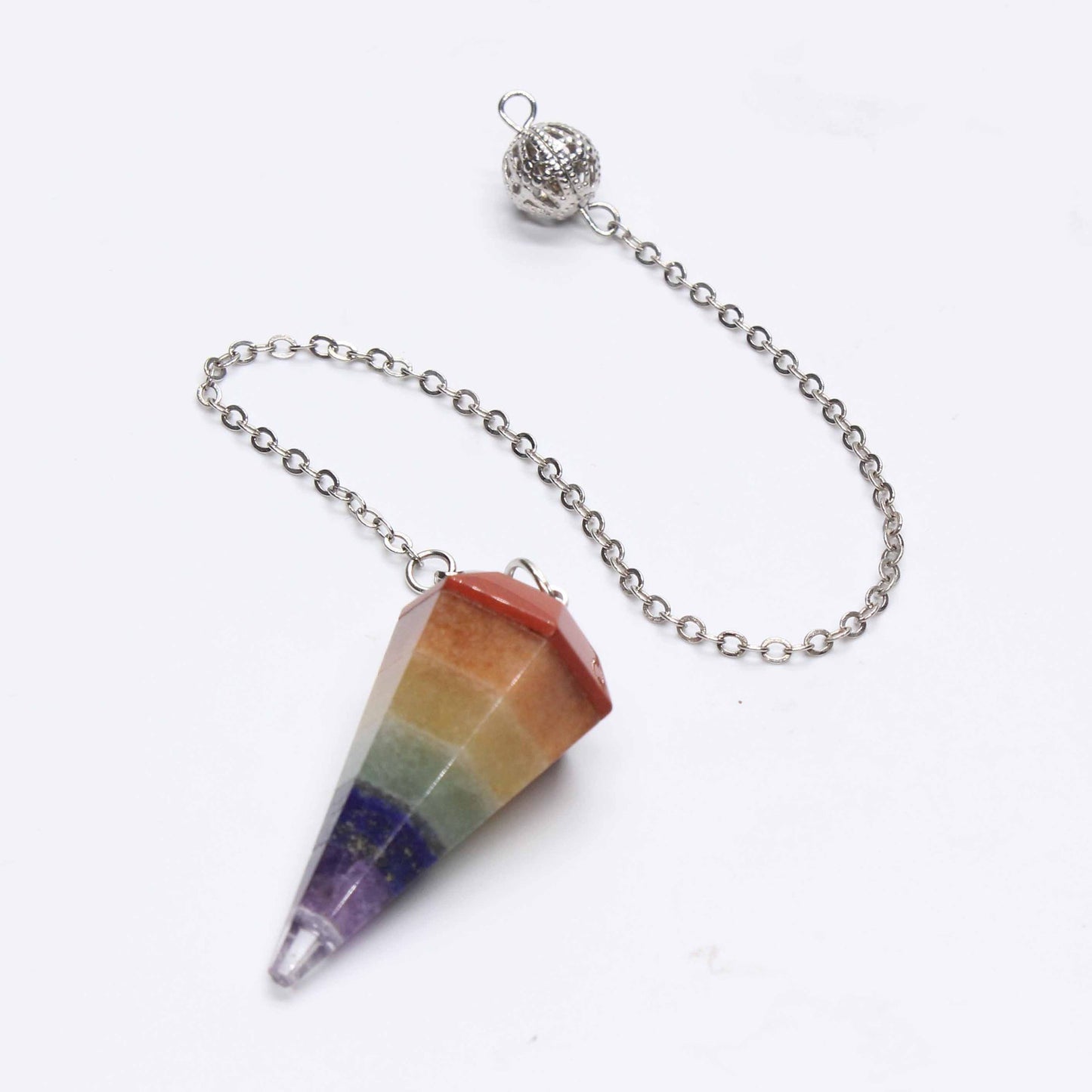 Natural Crystal Stone Hexagonal Cone Pendant