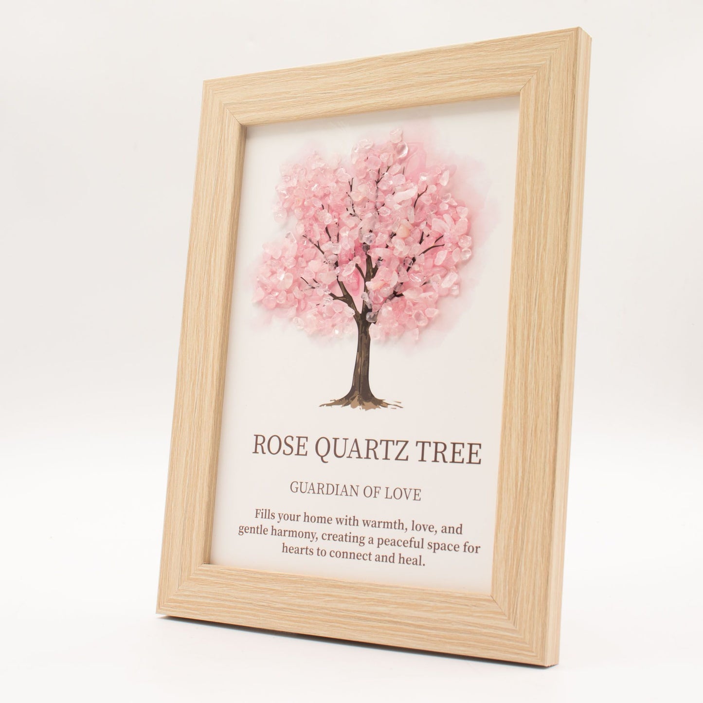 Gemstone Picture - Tree of Life - Rose Quartz (20x14.7x1cm)