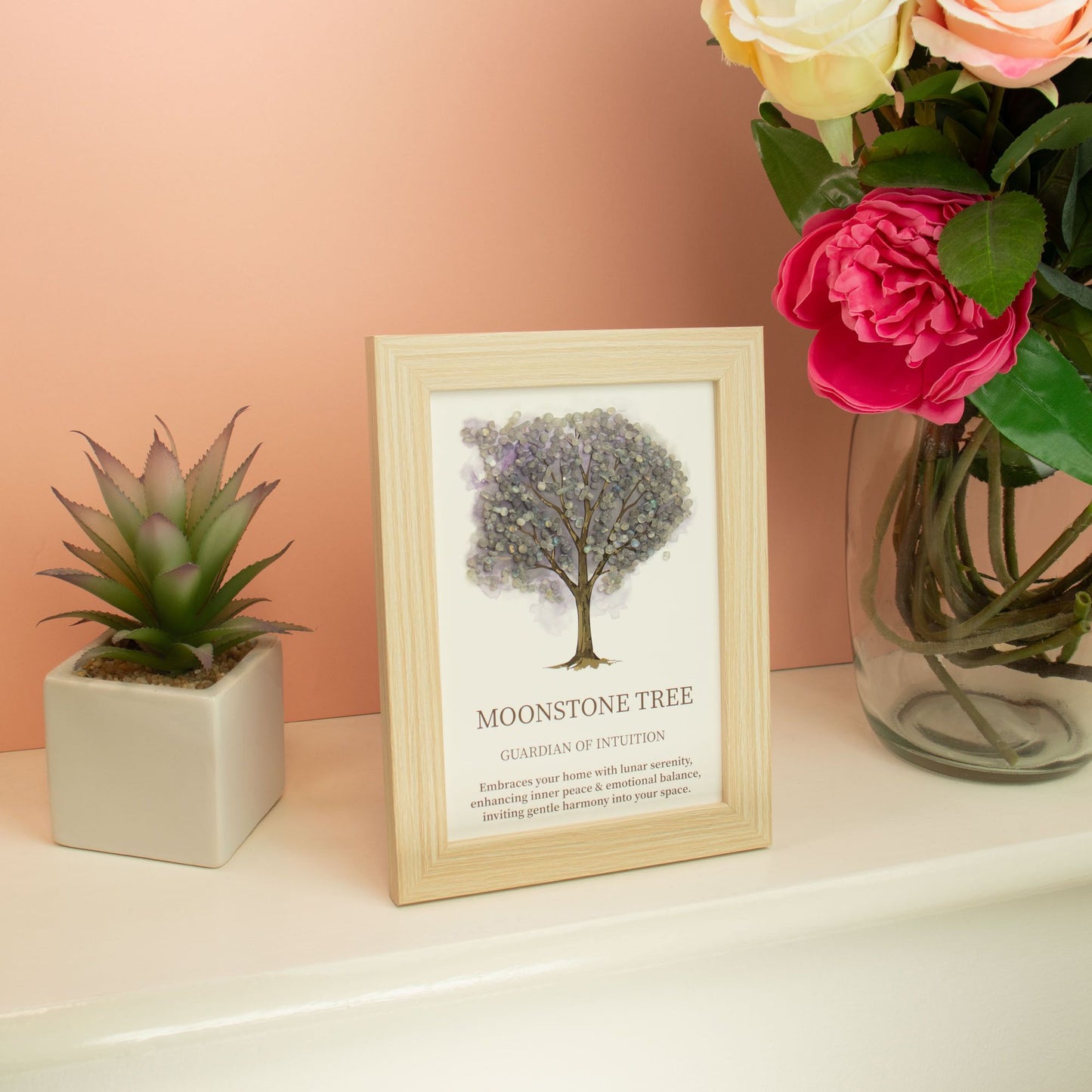 Gemstone Picture - Tree of Life - Moonstone  (20x14.7x1cm)