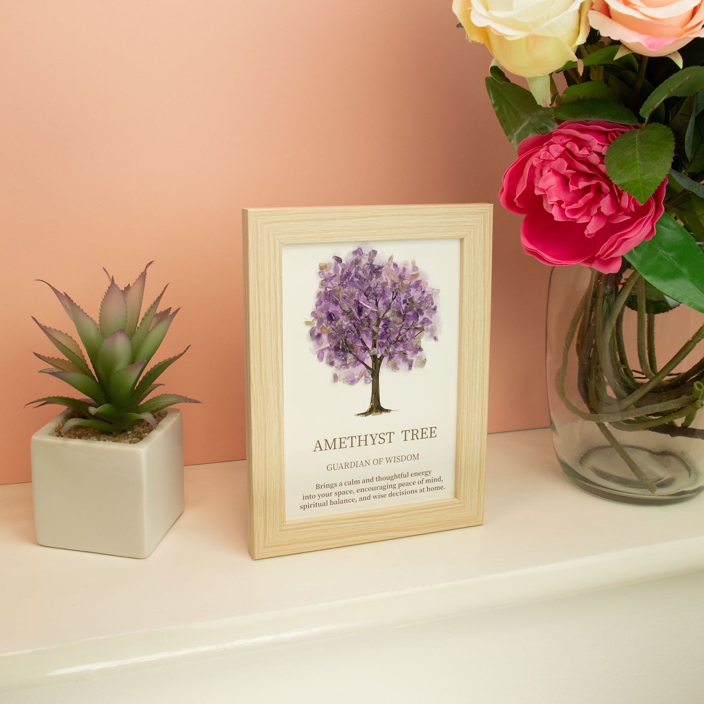 Gemstone Picture - Tree of Life - Amethyst (20x14.7x1cm)