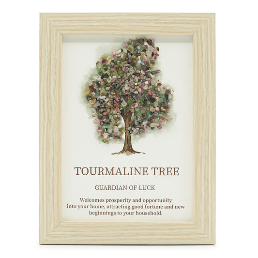 Gemstone Picture - Tree of Life - Tourmaline (20x14.7x1cm)