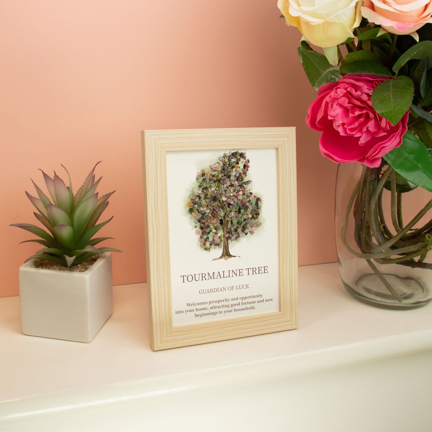 Gemstone Picture - Tree of Life - Tourmaline (20x14.7x1cm)