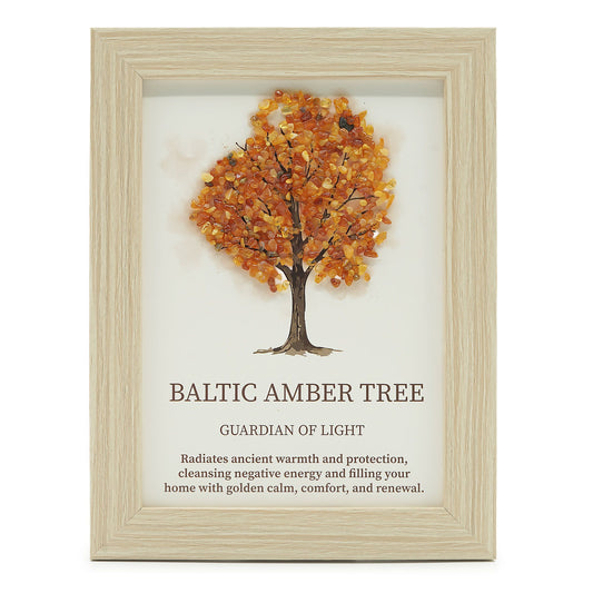 Gemstone Picture - Tree of Life - Baltic Amber (20x14.7x1cm)