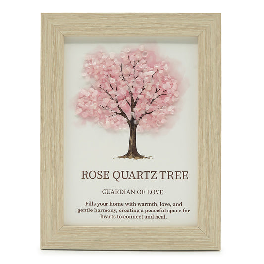 Gemstone Picture - Tree of Life - Rose Quartz (20x14.7x1cm)