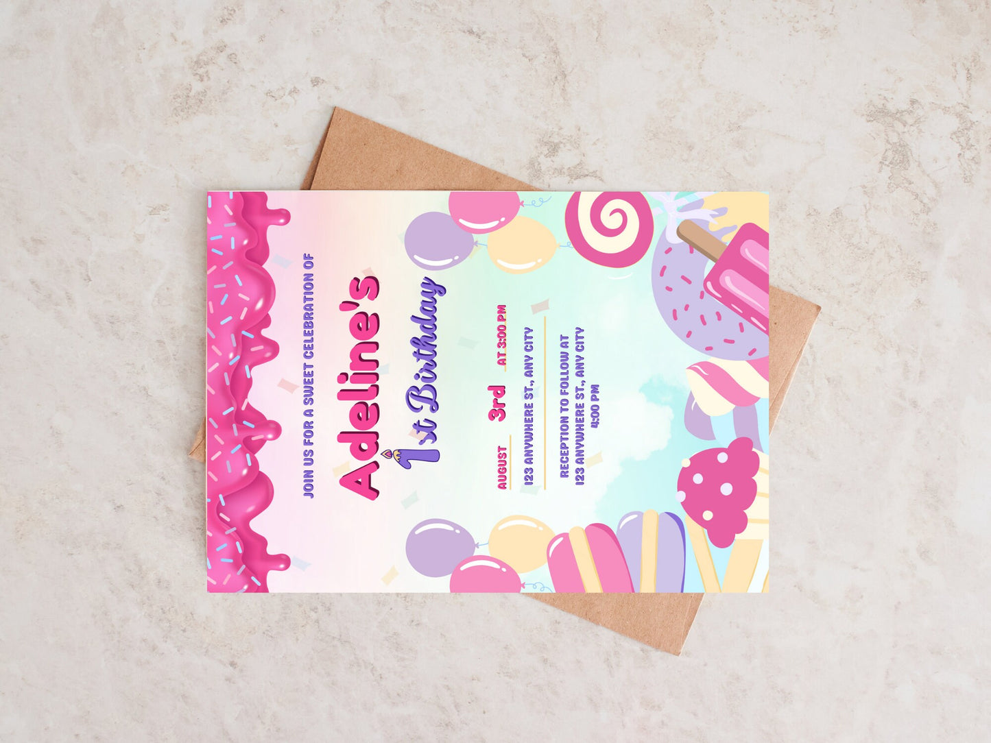 birthday invitation card- editable birthday invitation card - downloadable birthday invitation card- personalize birthday invitation card