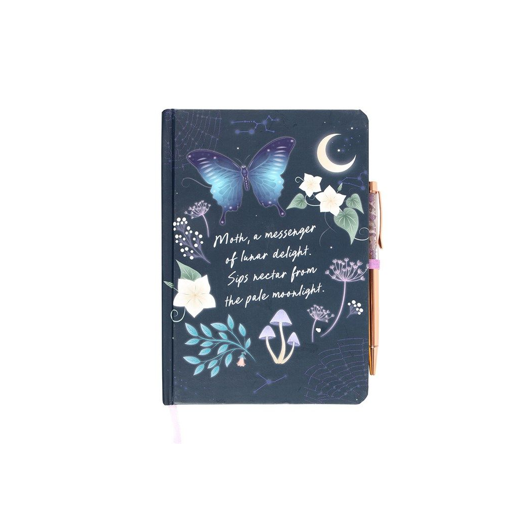 Midnight Moth Journal with Amethyst Pen