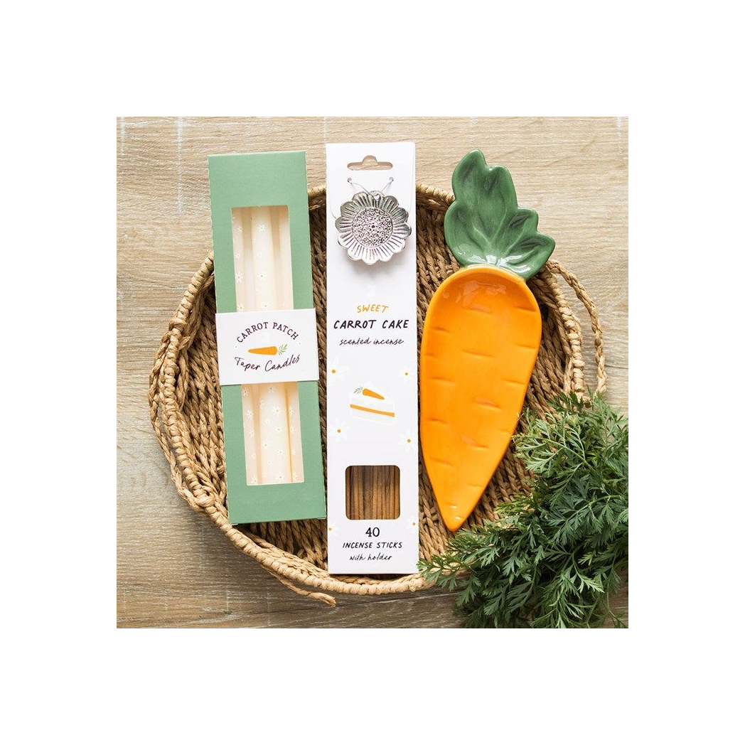 Set of 3 Carrot Patch Daisy Taper Candles