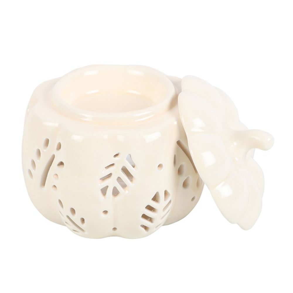 Off White Autumn Leaves Pumpkin Oil Burner