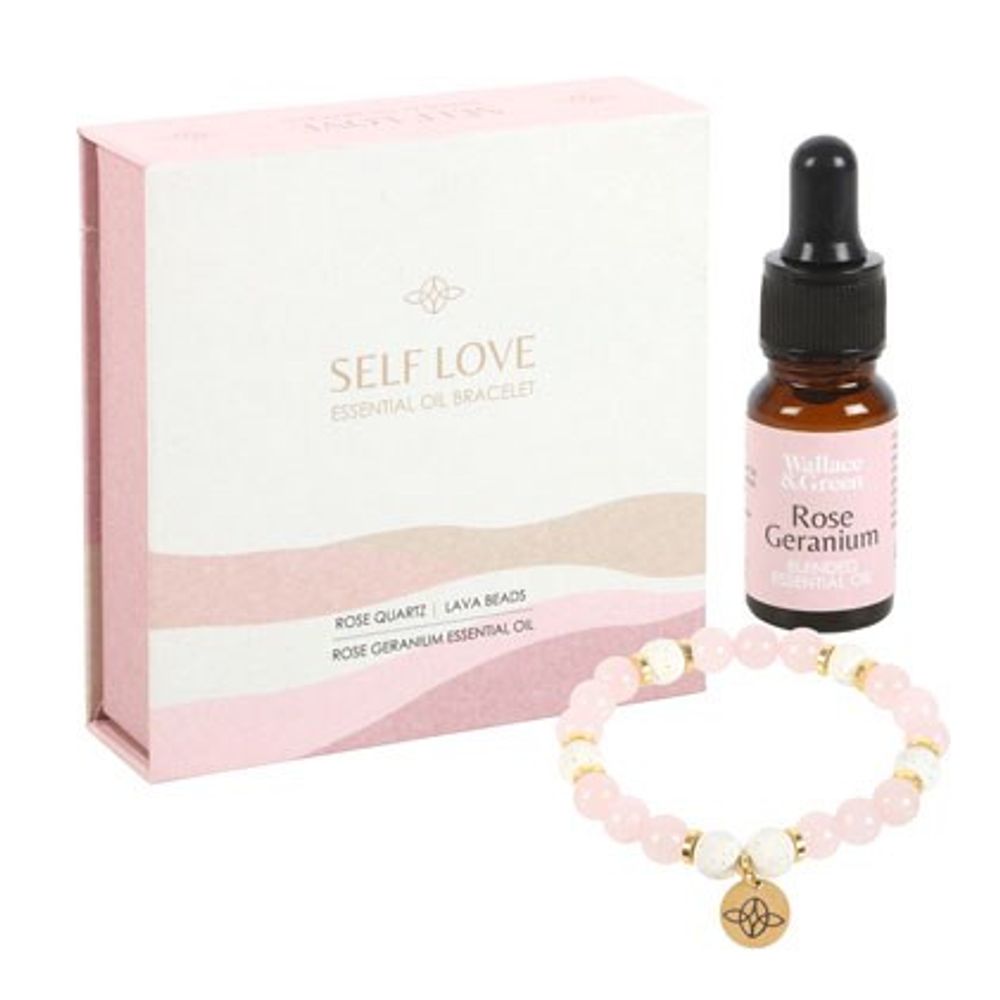 Self Love Rose Quartz Crystal Essential Oil Bracelet