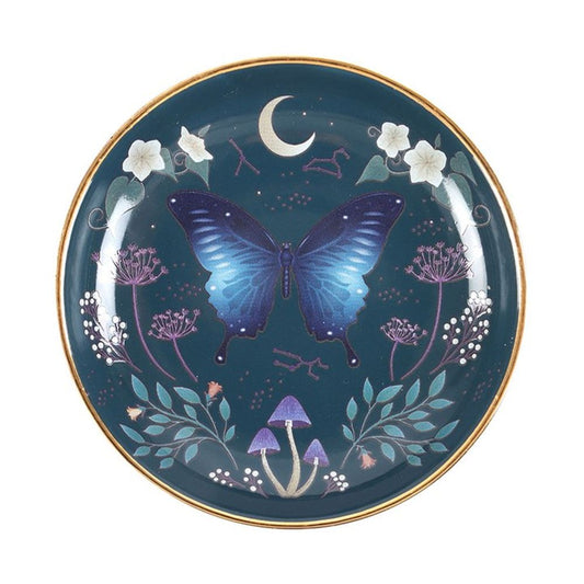 Round Midnight Moth Trinket Dish